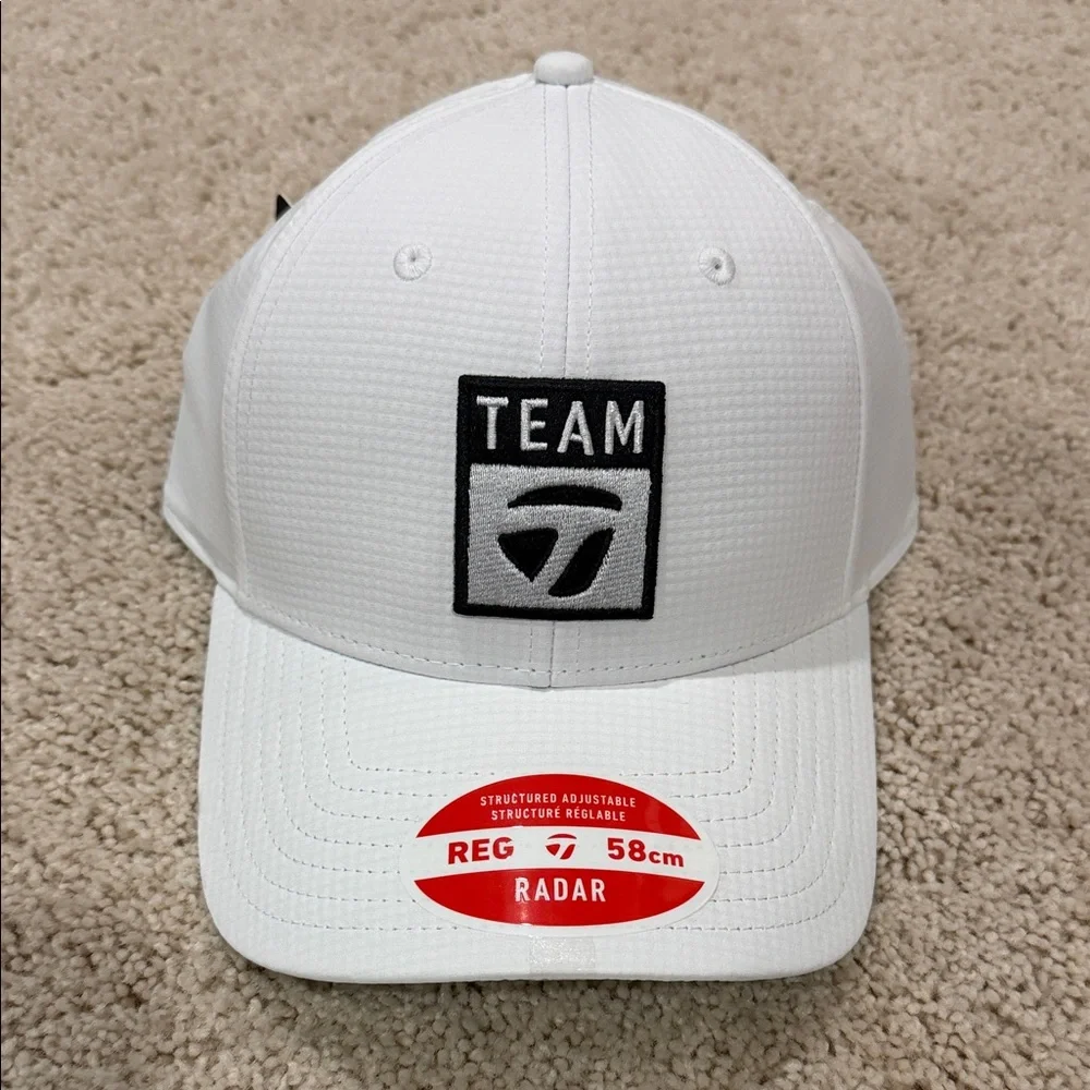 NWT White TaylorMade Team Radar Golf Hat - Picture 1 of 8